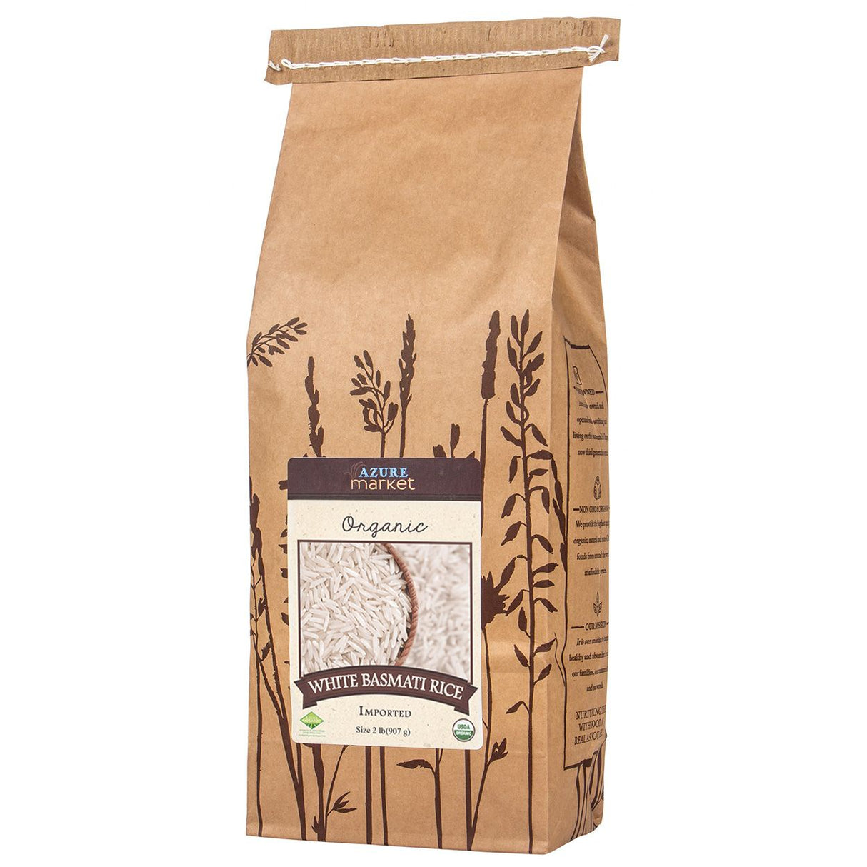 Azure Market Organics Rice, Basmati White, Imported, Organic-2Lbs