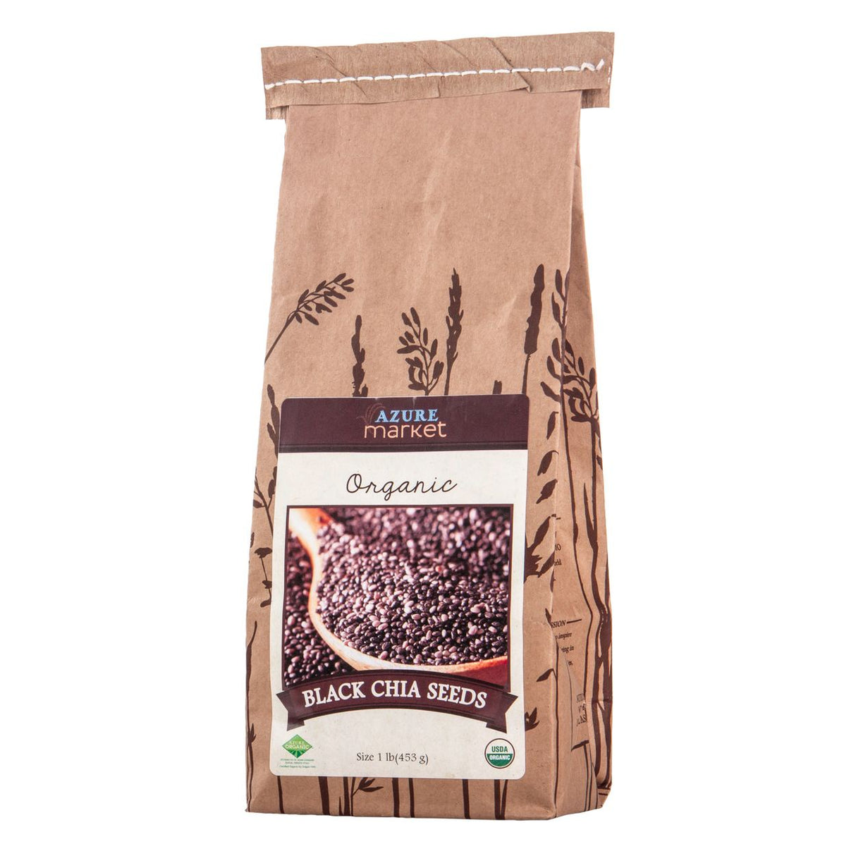 Azure Market Organics Chia Seeds, Whole, Black, Organic-1Lb