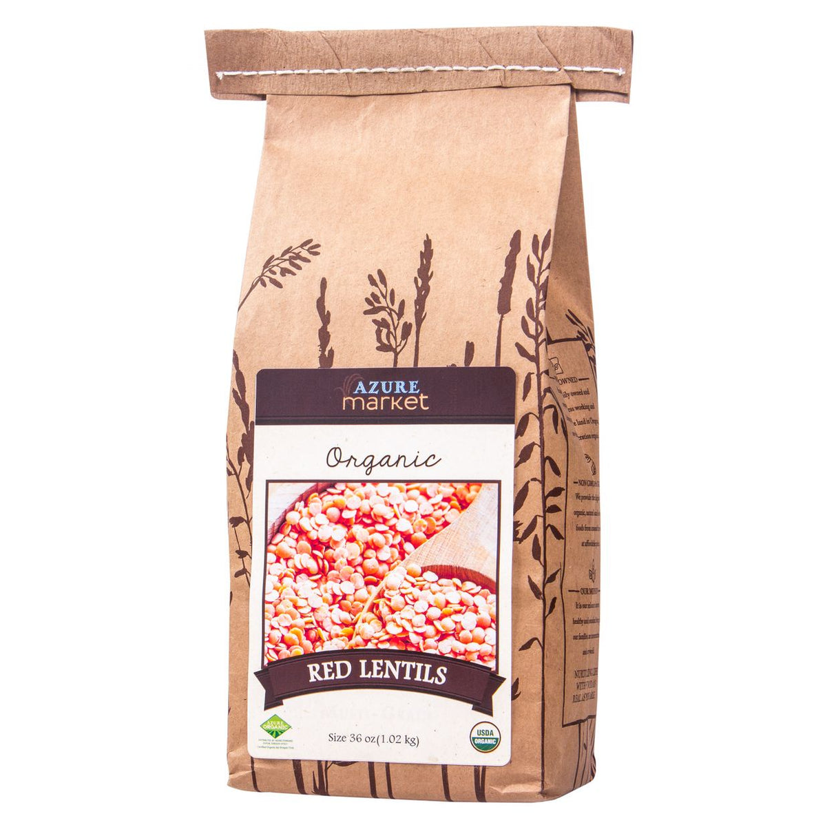 Azure Market Organics Lentils, Red, Organic-36oz
