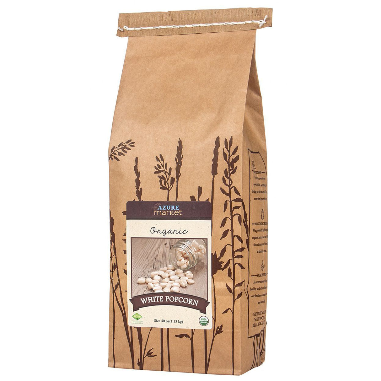 Azure Market Organics Popcorn, White, Organic-40oz