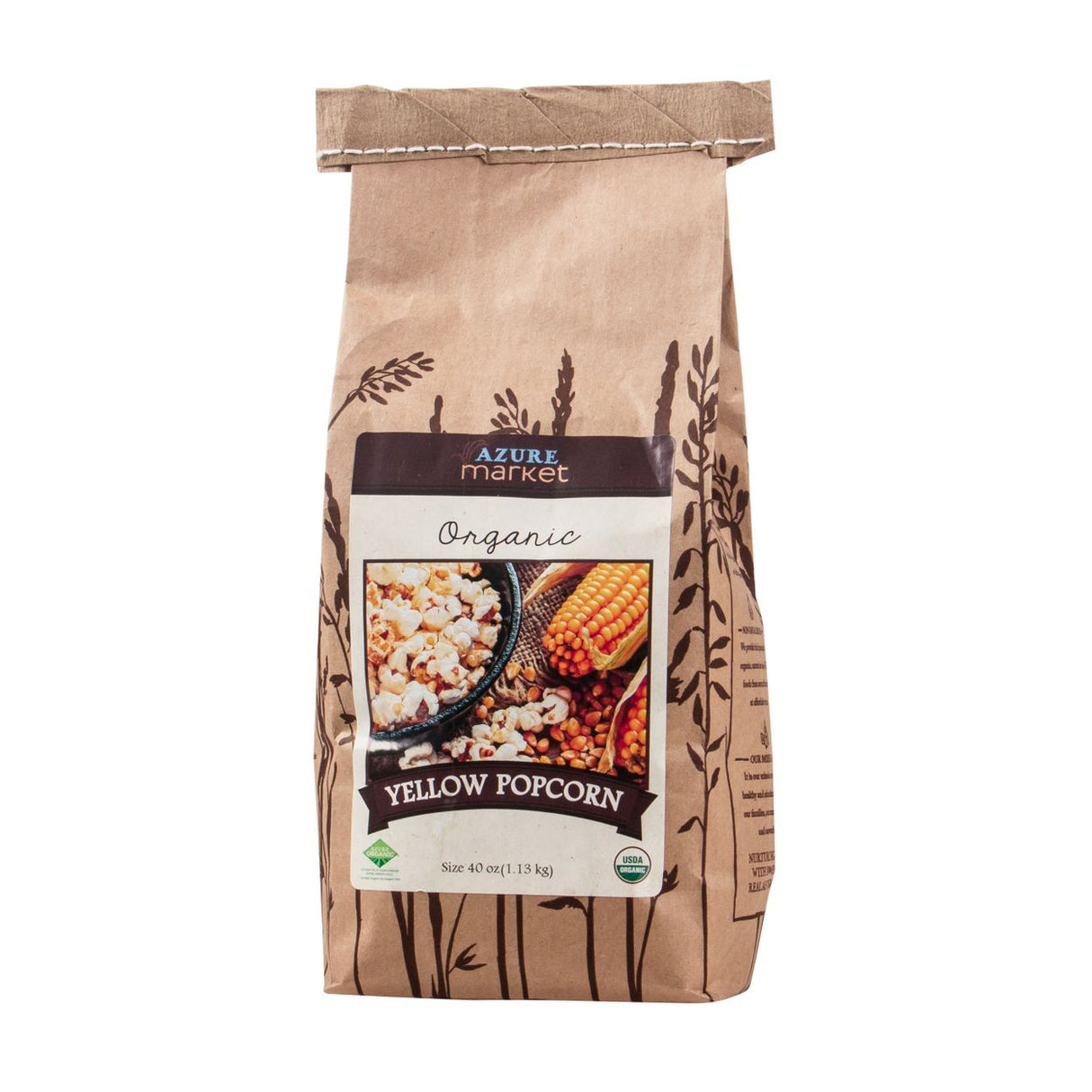Azure Market Organics Popcorn, Yellow, Organic-40oz