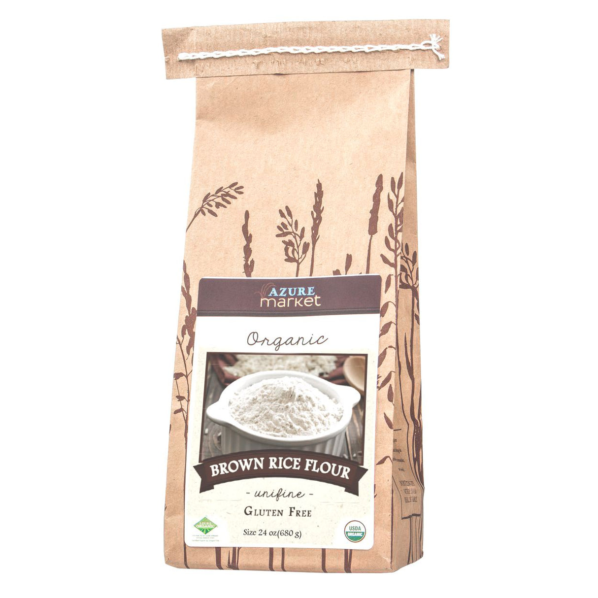 Azure Market Organics Rice Flour, Brown, (Unifine), GF, Organic-24oz