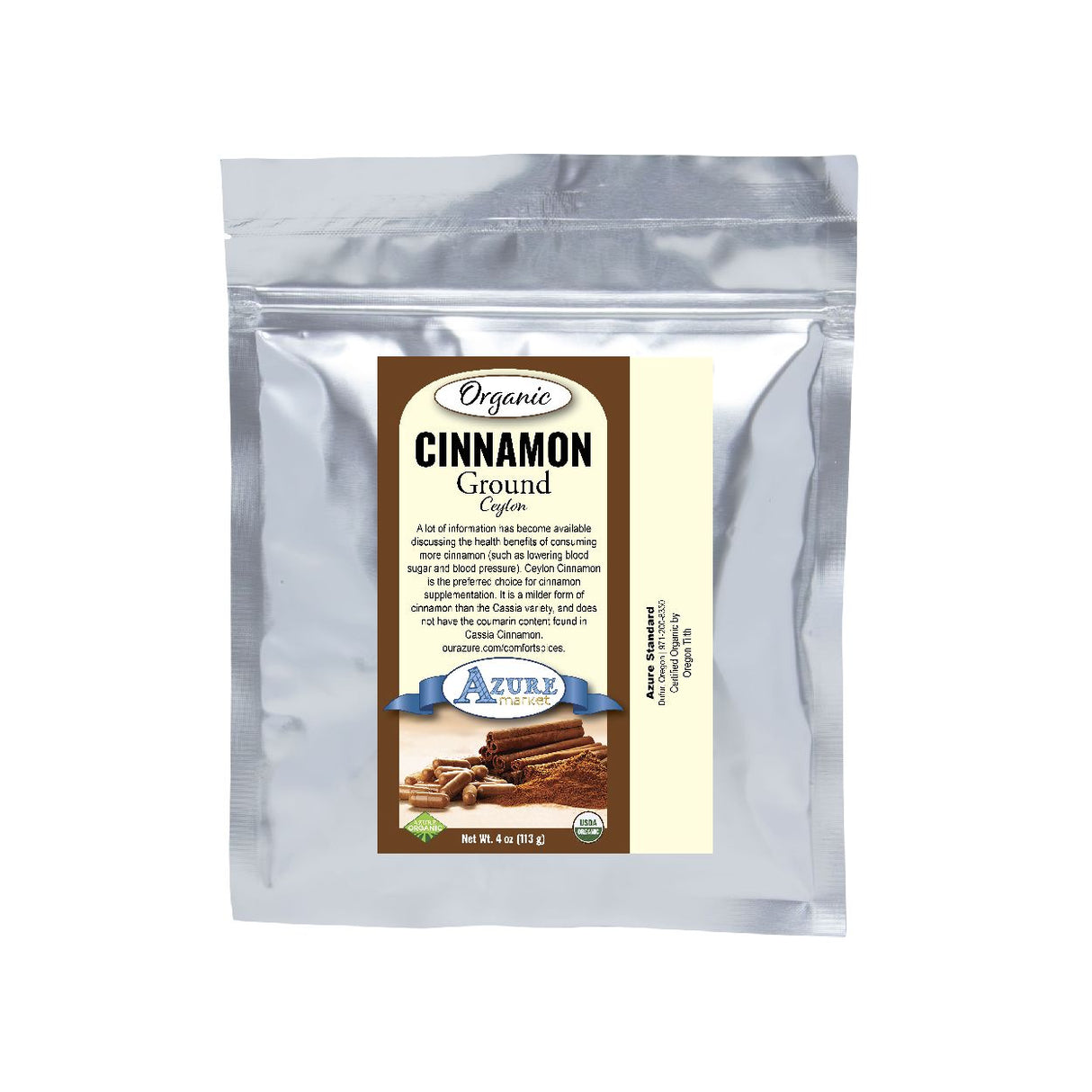 Azure Market Organics Cinnamon Ground, Ceylon, Organic- 4oz