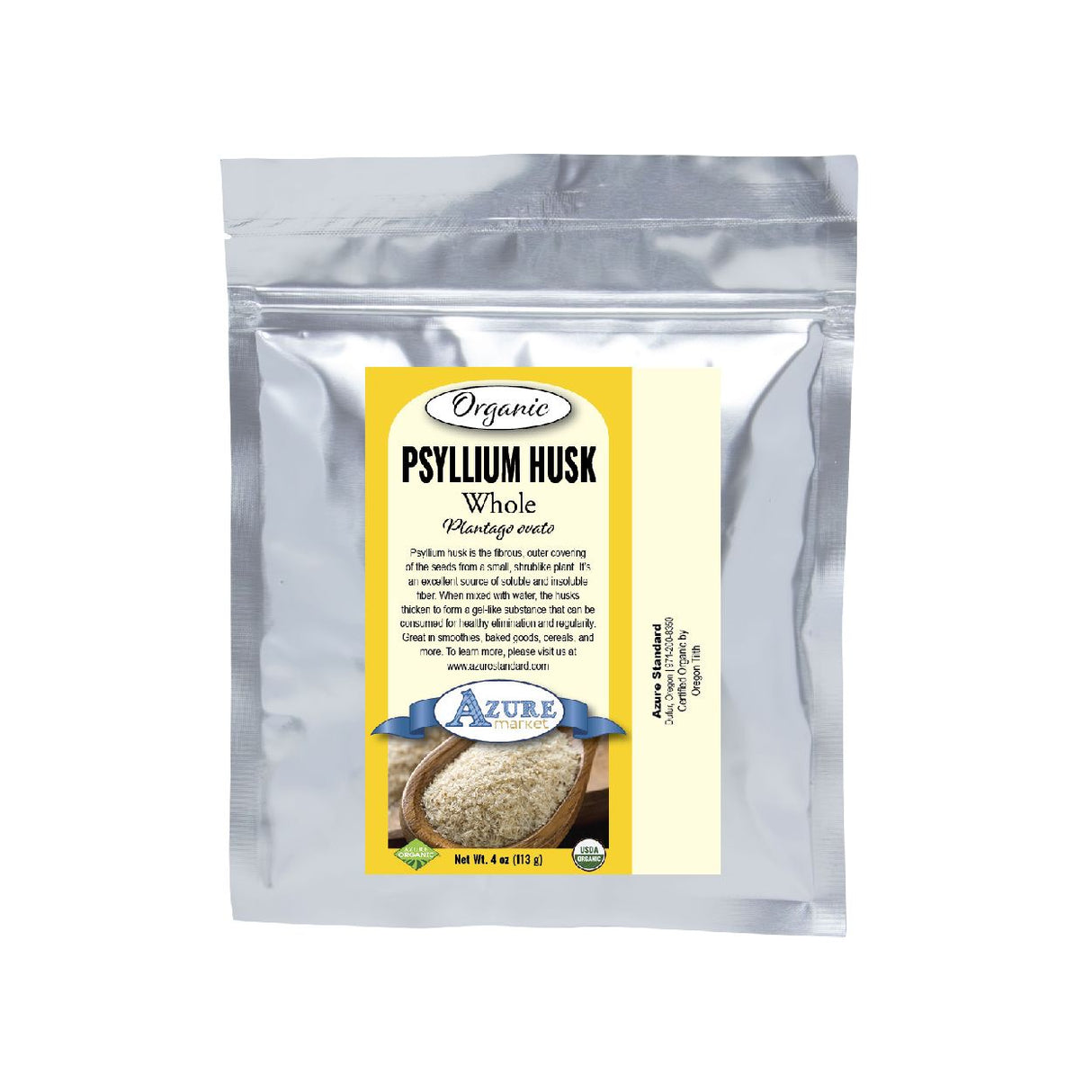 Azure Market Organics Psyllium Husk, Whole, Organic- 4oz