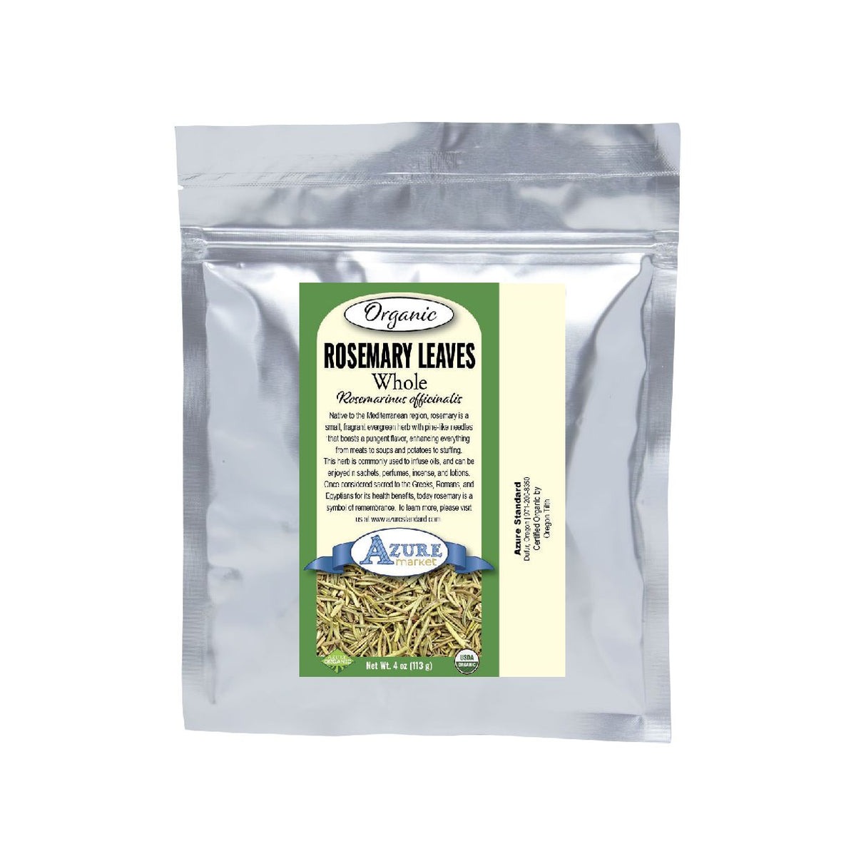 Azure Market Organics Rosemary Leaves, Whole, Organic- 4oz