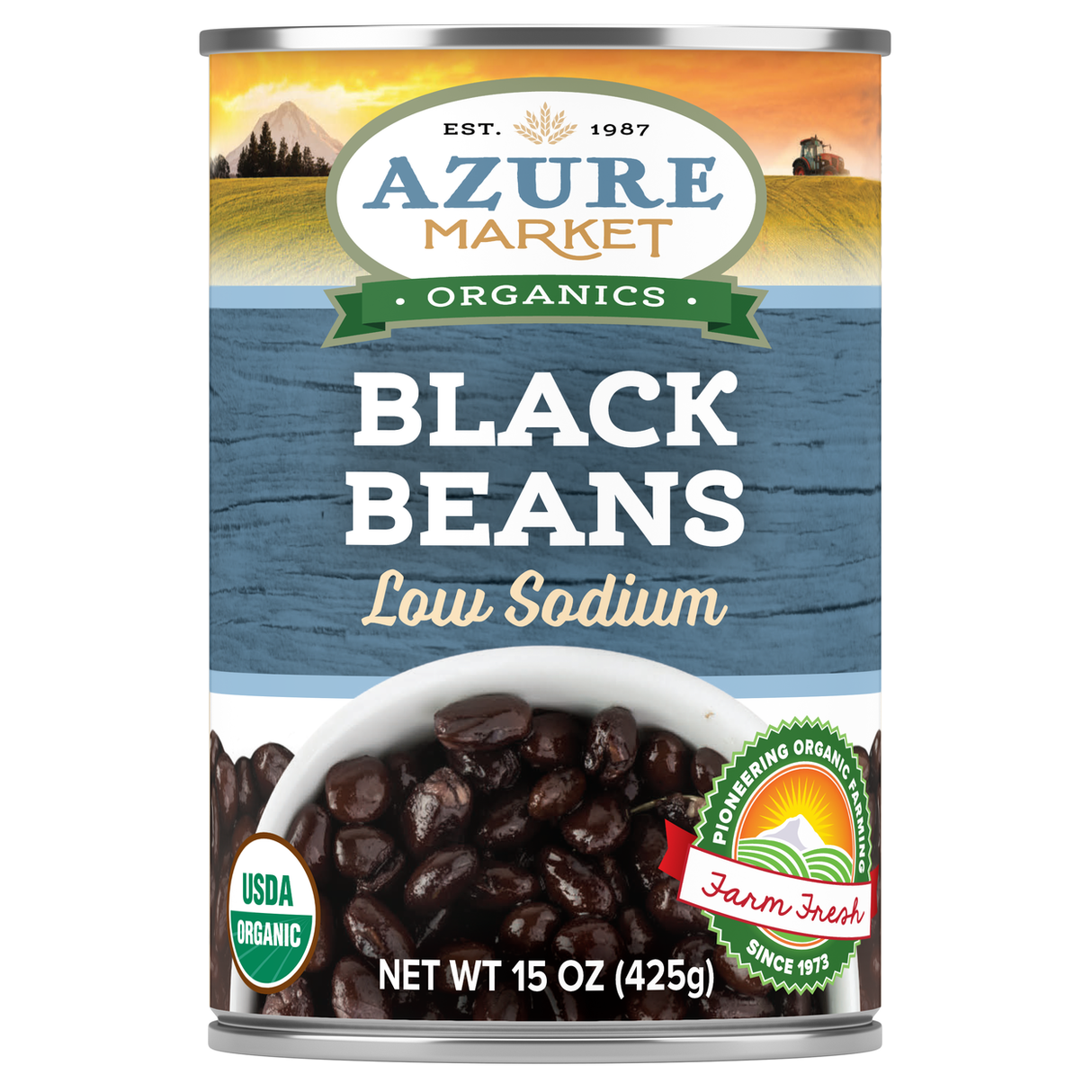 Azure Market Organics Black Beans, Low Sodium, Organic 15.5oz