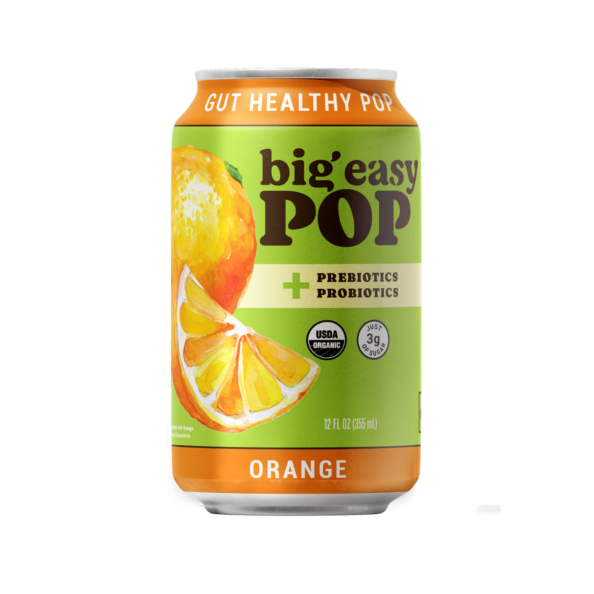 Big Easy Pop Gut Healthy Pop, Orange, Organic-12floz