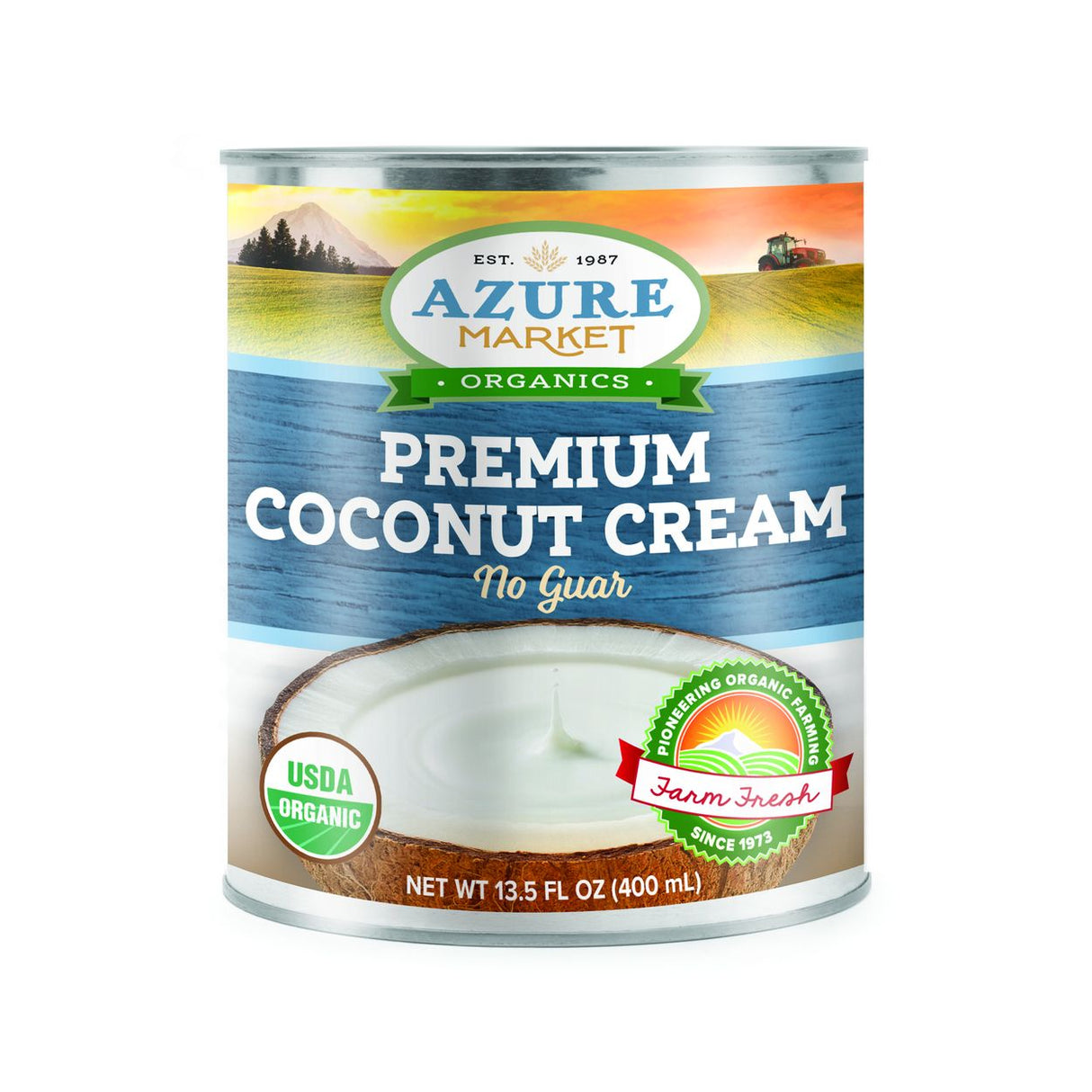 Azure Market Organics Coconut Cream, Premium, 20-22% Fat, No Guar, Organic 13.5oz
