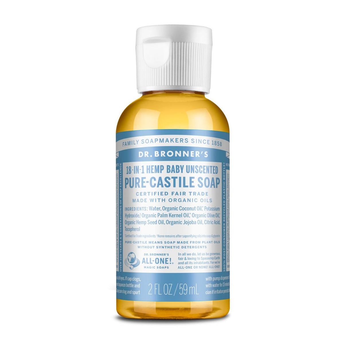 Dr Bronner Hemp Baby Mild Pure Castile Soap, Organic-2floz
