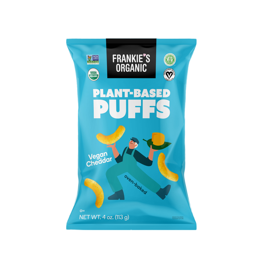 Frankie's Organic Puffs, Plant-Based, Vegan Cheddar, Organic- 4oz