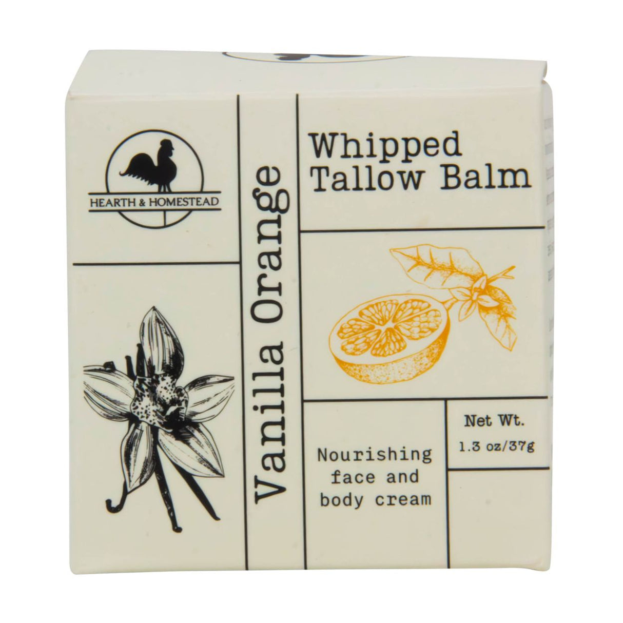 Hearth & Homestead Whipped Tallow Balm, Vanilla Orange-1.3oz