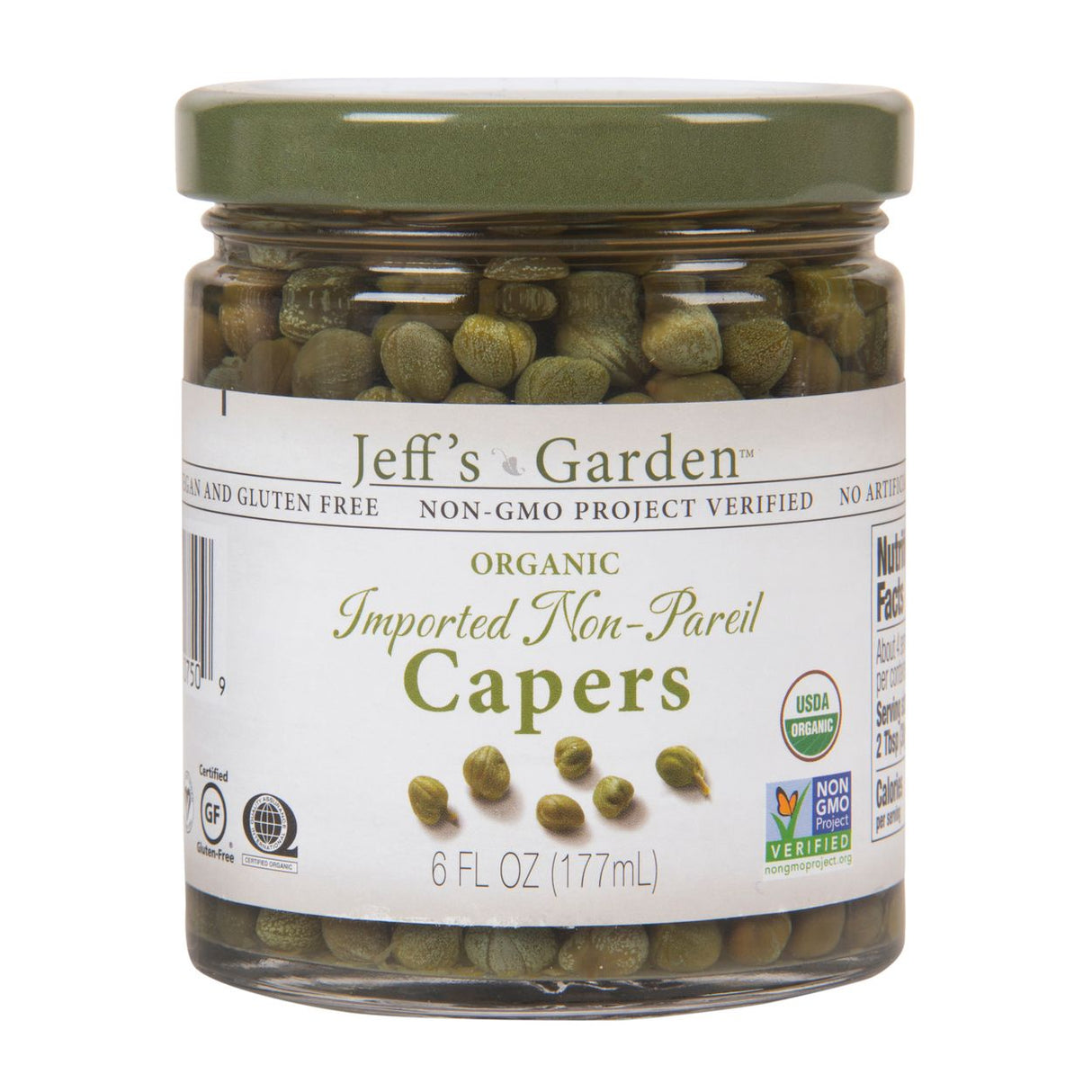 Jeff's Garden Capers, Imported Non-Pareil, Organic-6oz