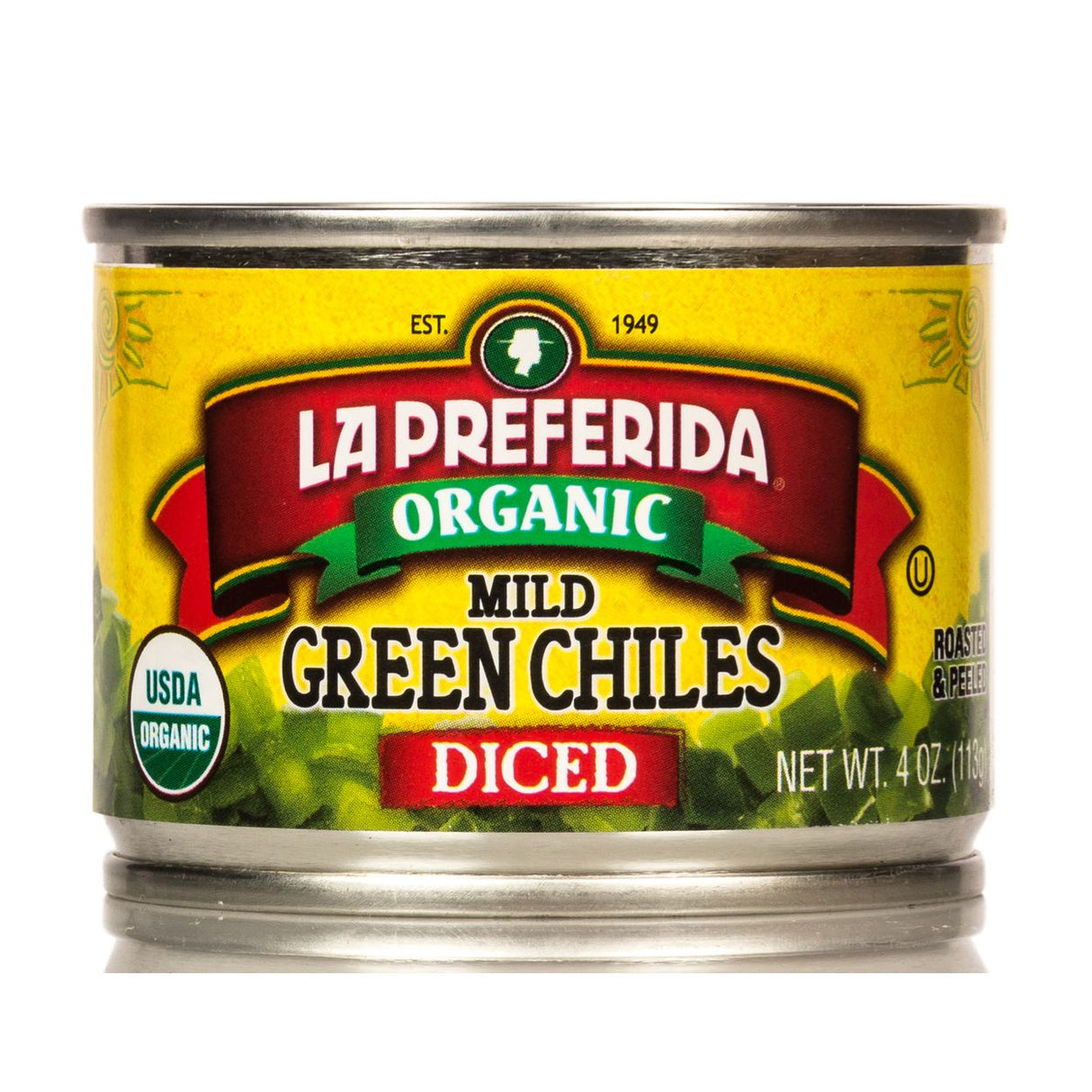 La Preferida Diced Green Chiles, Mild, Organic-4oz