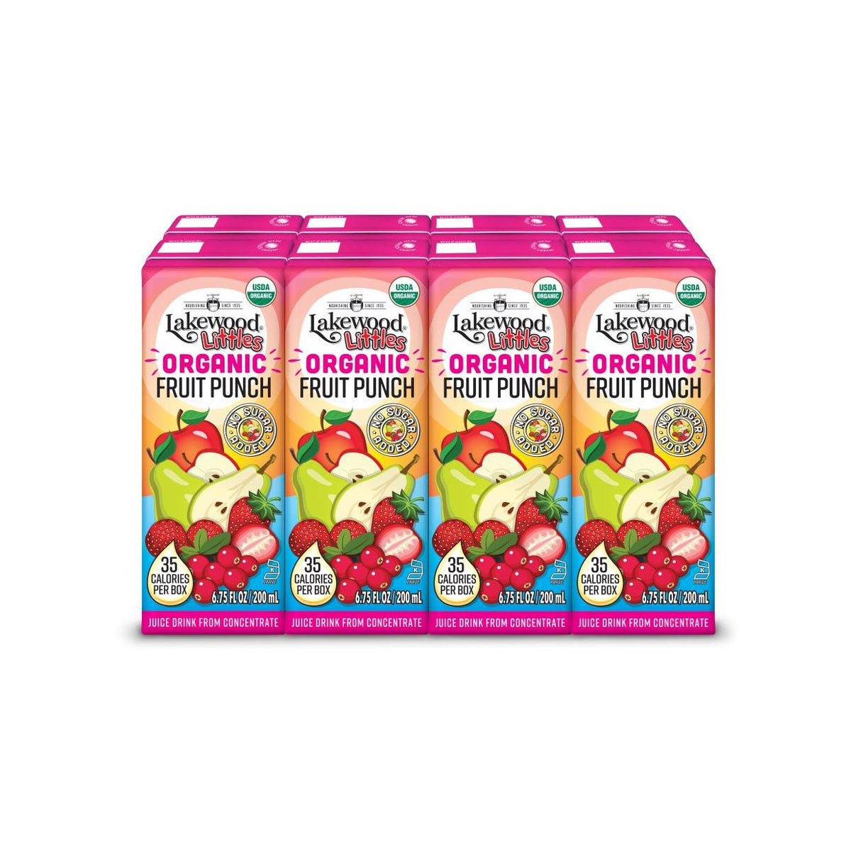 Lakewood Organic Juices Littles Juice Box, Fruit Punch, Organic-8 Pack