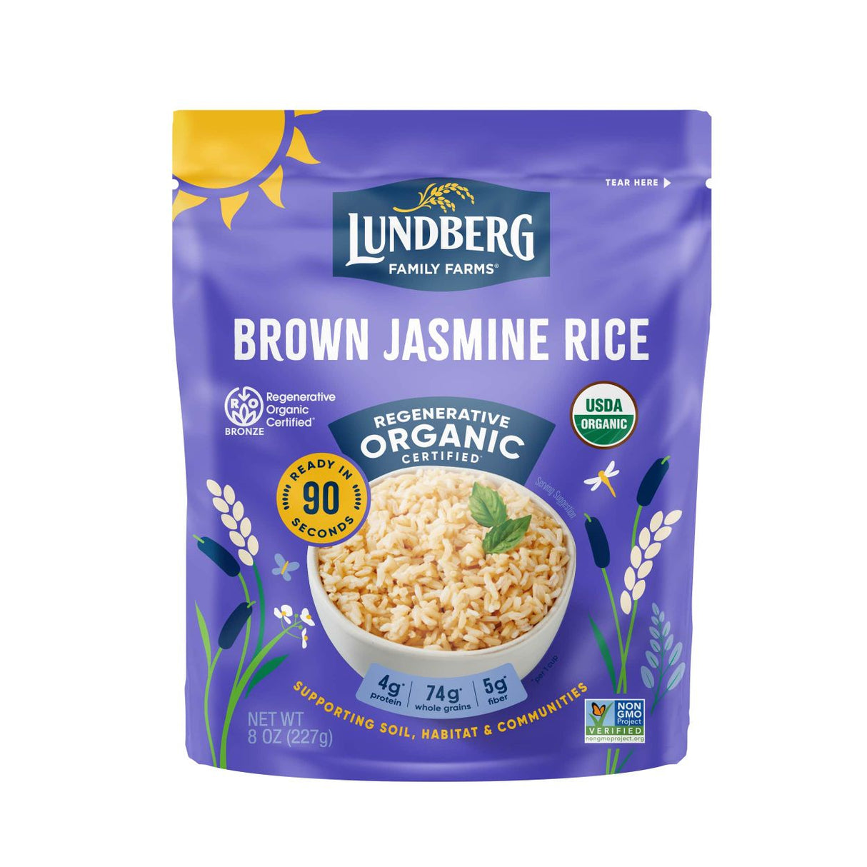 Lundberg Rice, Jasmine Brown, Thai Hom Mali, Organic-8oz
