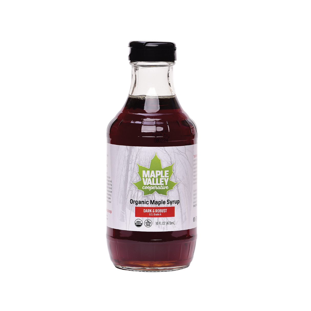 Maple Valley Coop Maple Syrup, Grade A, Dark Robust, Organic-16floz