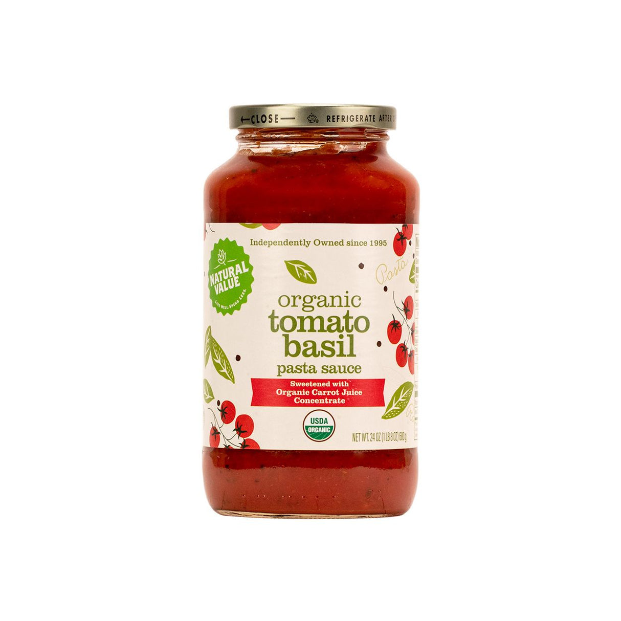 Natural Value Pasta Sauce-Tomato Basil, Organic 24oz