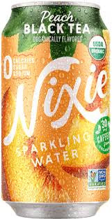 Nixie Sparkling Water, Peach Black Tea, Organic-12floz