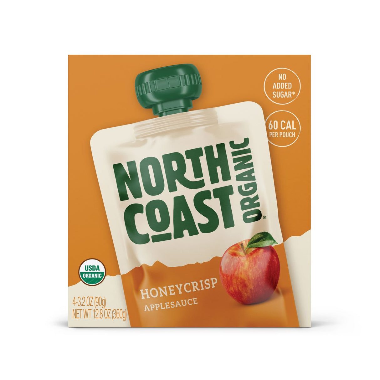 North Coast Apple Sauce Pouch, Honeycrisp, Organic-4 packs x 3.2oz