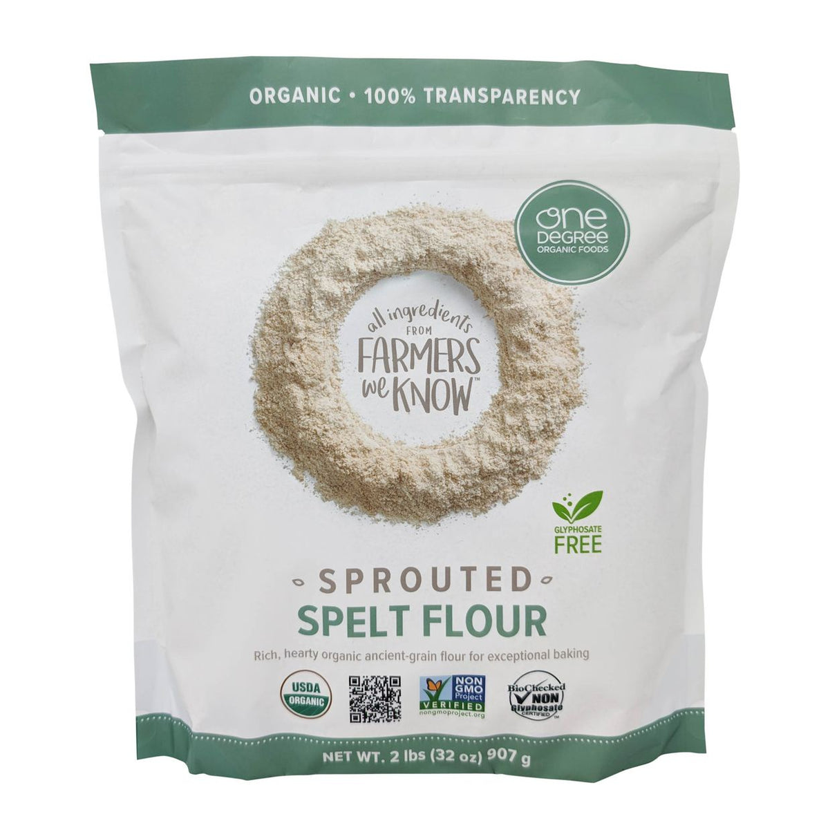 One Degree Sprouted Spelt Flour, Organic-32oz