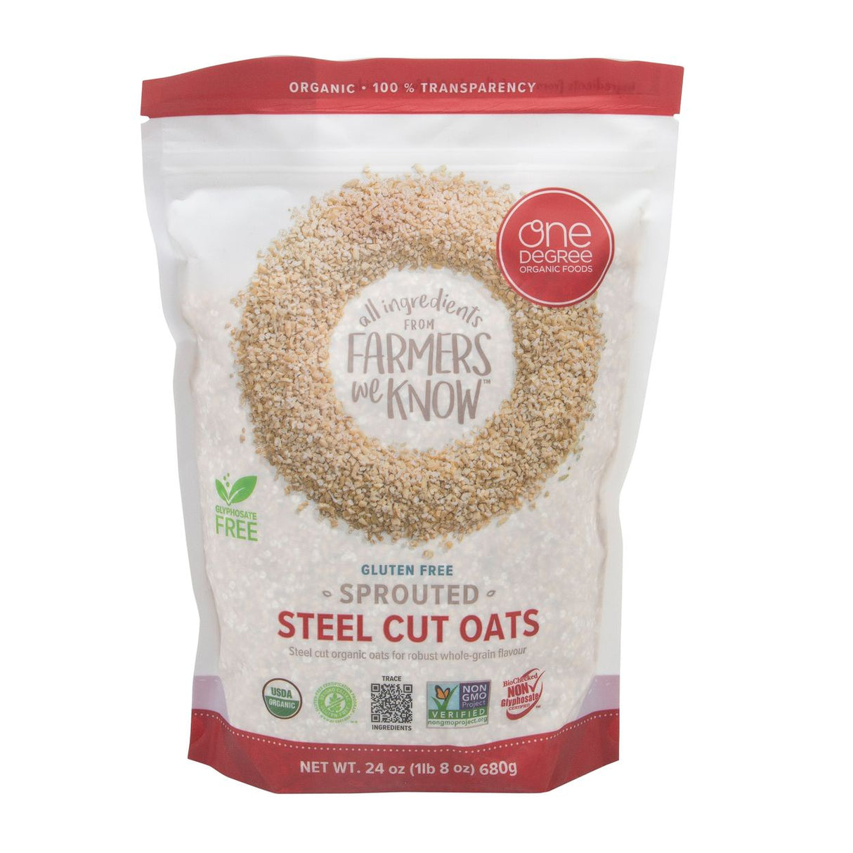 One Degree Oats, Steel Cut, Sprouted, Organic-24oz