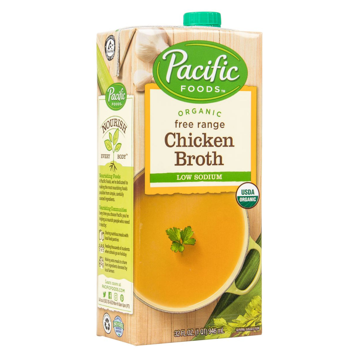 Pacific Foods Chicken Broth, Low Sodium, Organic-32floz