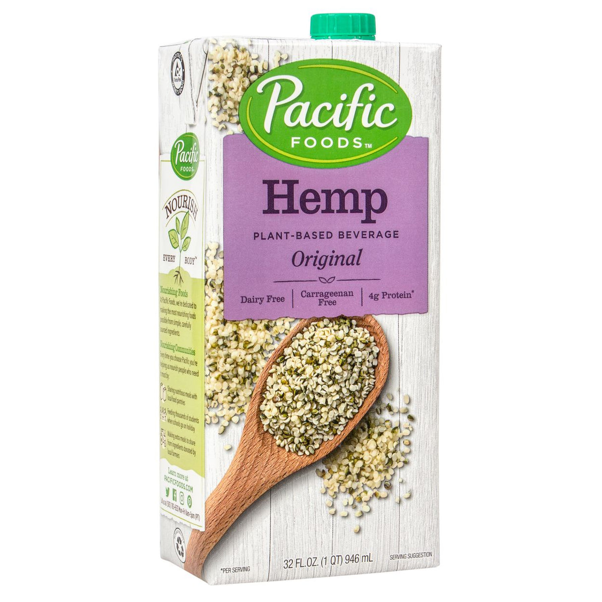 Pacific Foods Hemp Milk, All Natural, Original-32floz