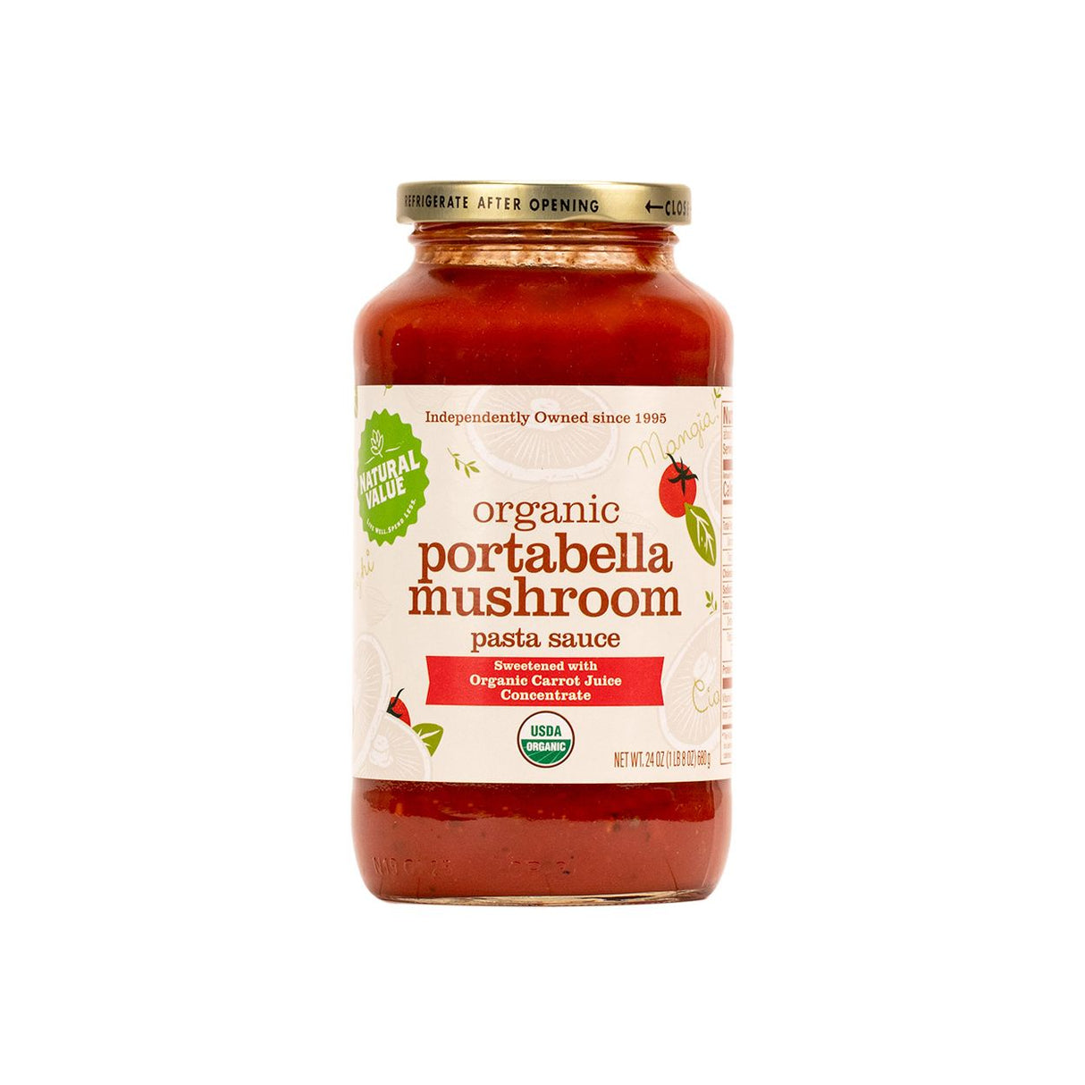 Natural Value Pasta Sauce- Portabella Mushroom, Organic 24oz