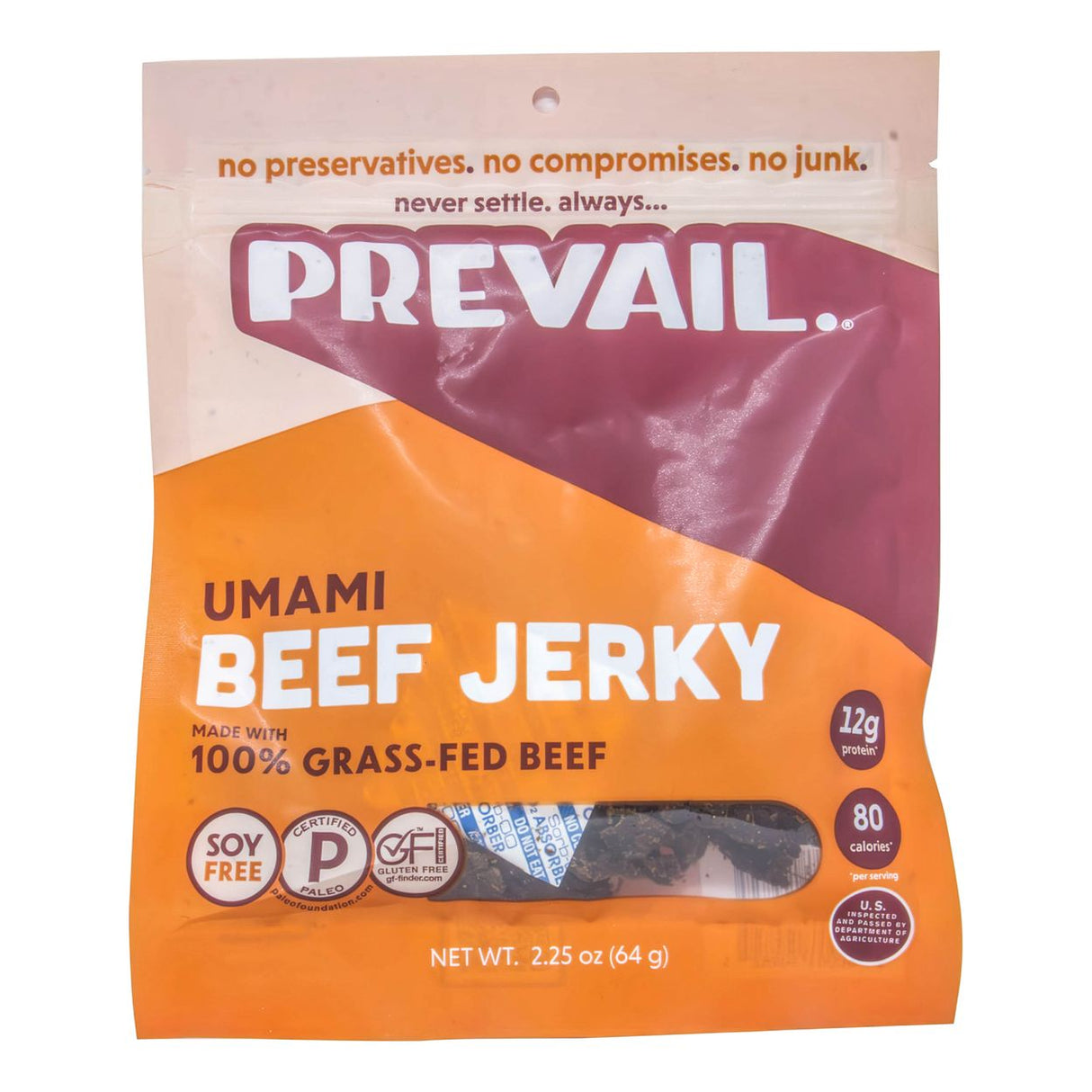 PREVAIL Beef Jerky, Umami, 100% Grass Fed-2.25oz