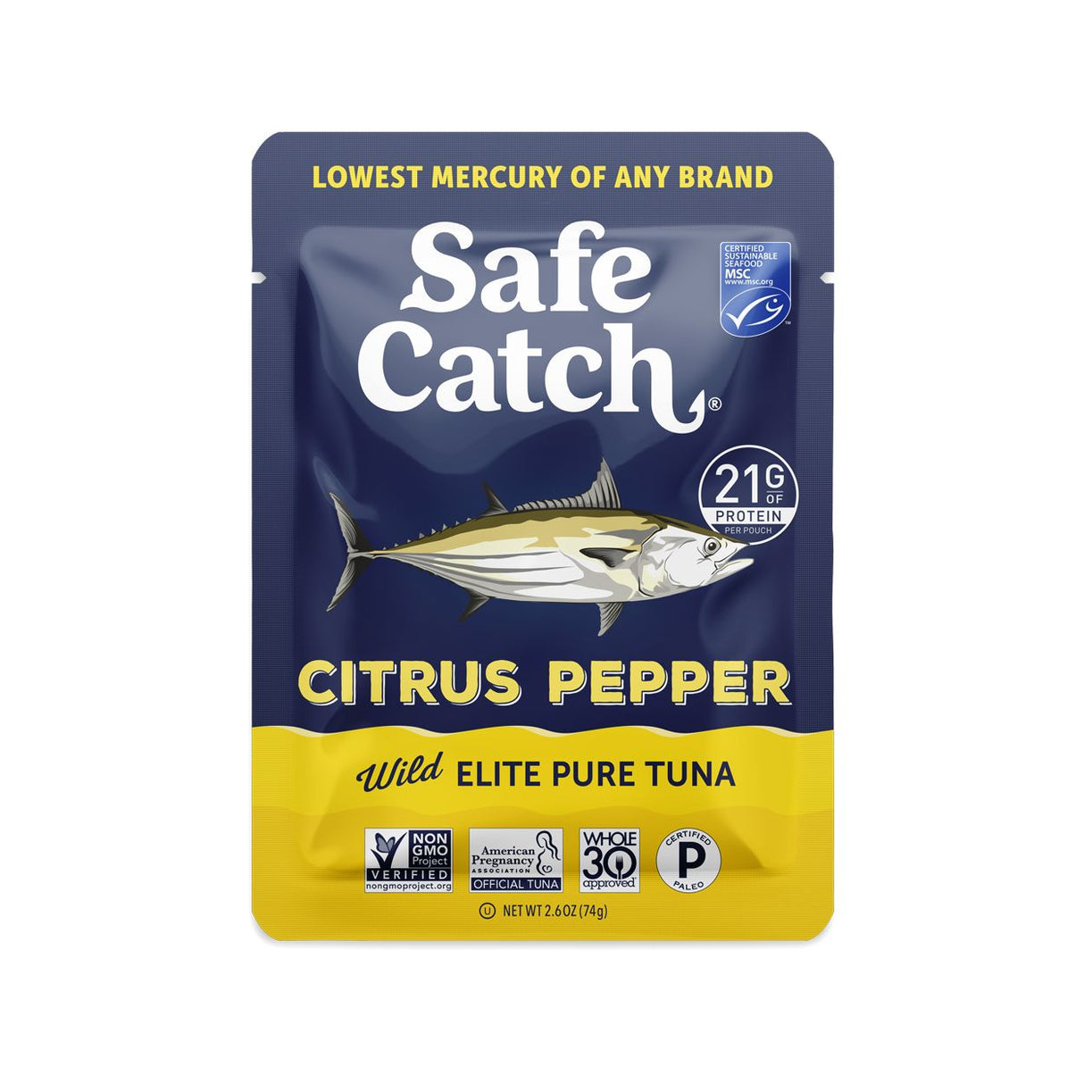 Safe Catch Tuna, Wild, Citrus Pepper, Elite, Pouch-2.6oz