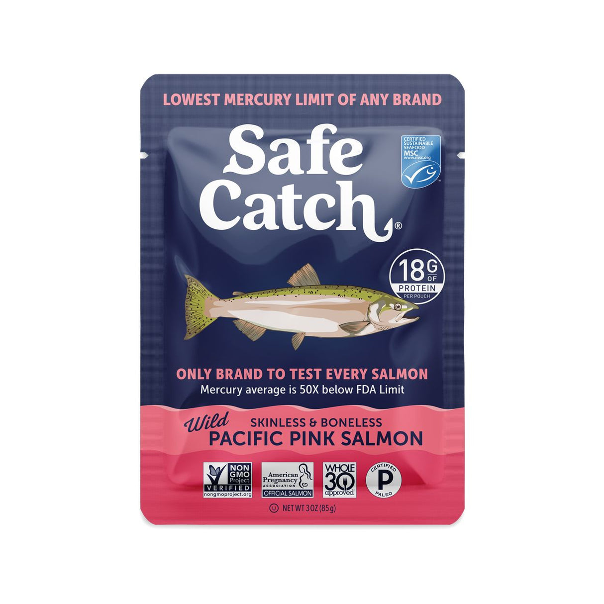 Safe Catch Wild Pink Salmon, Pouch-3oz