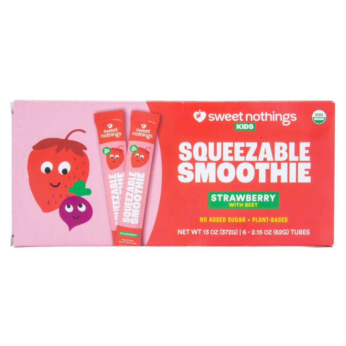 Sweet Nothings KIDS Squeezable Smoothie, Strawberry with Beet, Organic-12oz