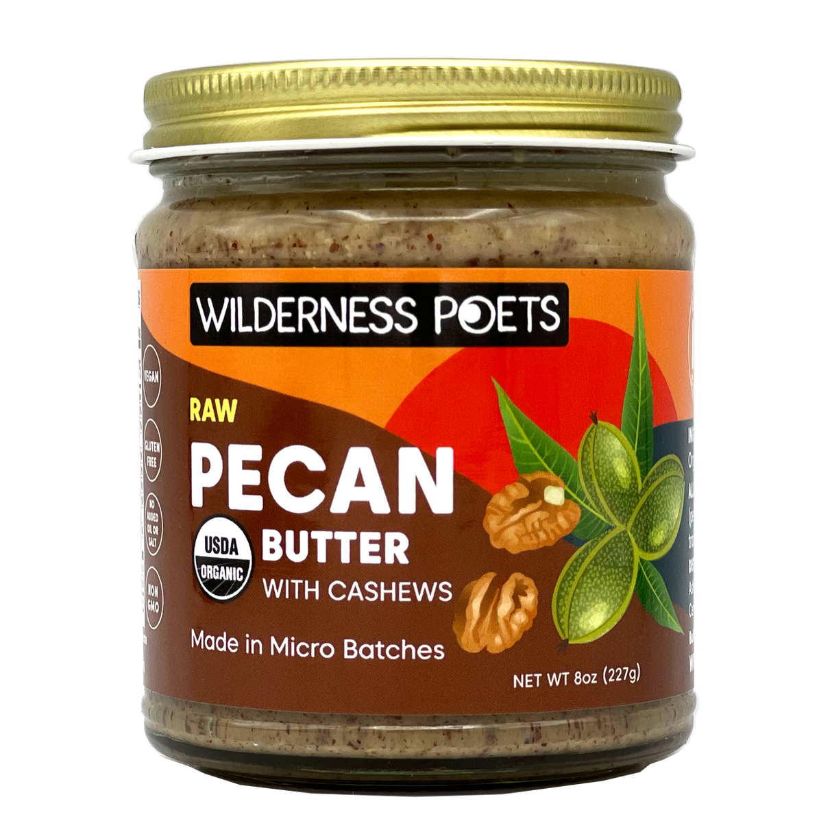 Wilderness Poets Pecan Butter with Cashews, Raw, Organic-8oz