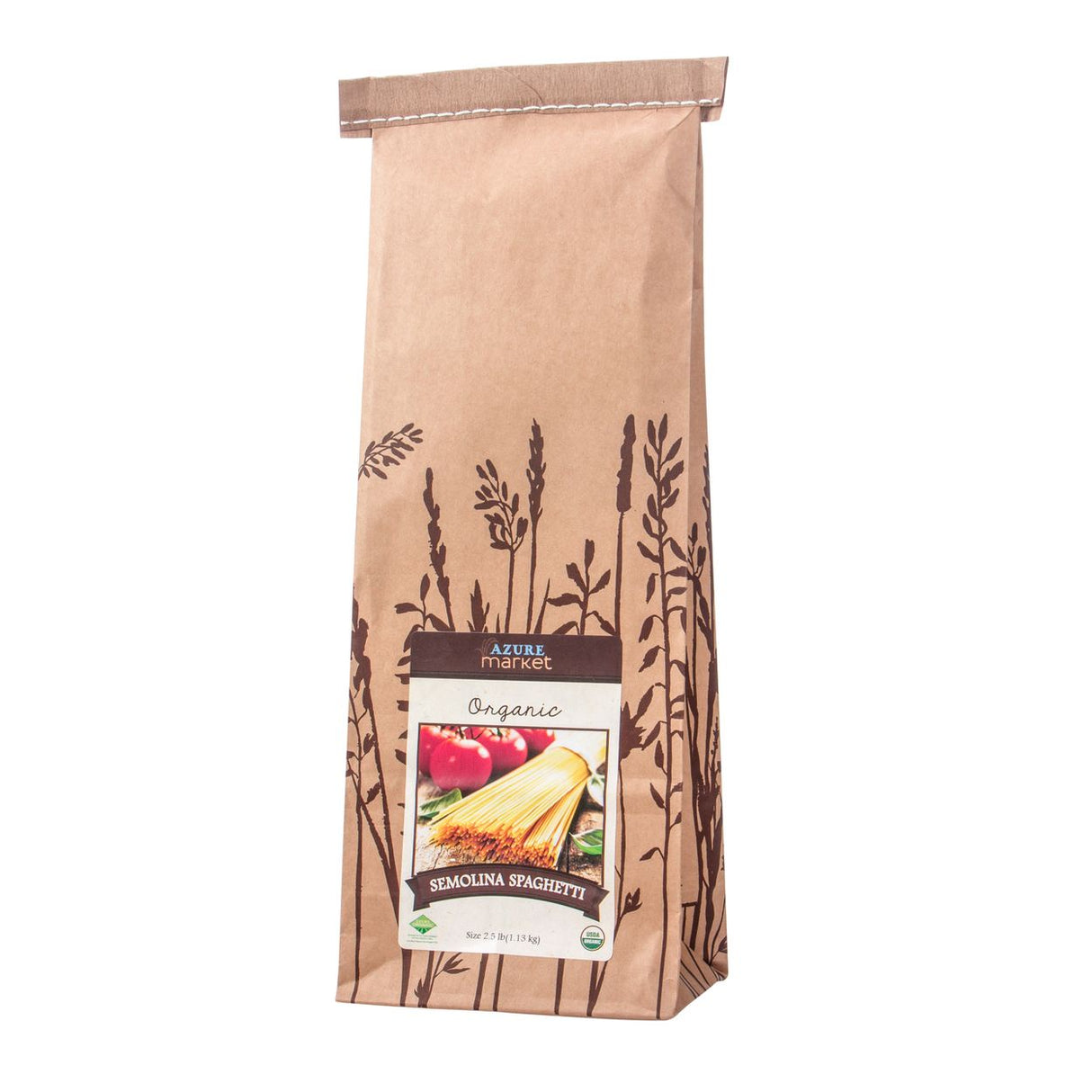 Azure Market Organic Semolina Spaghetti - Italian Wheat Pasta, 2.5 lb