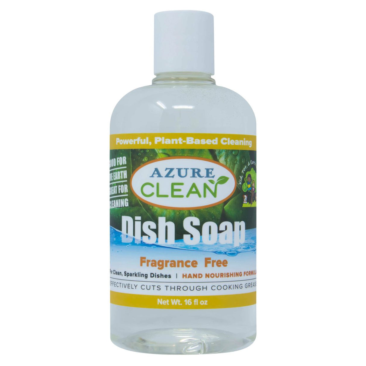 Azure Clean Dish Soap, Fragrance Free-16oz