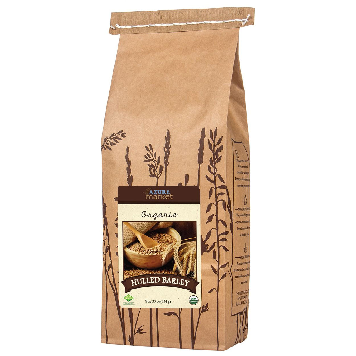 Azure Market Organics Barley, Hulled, Organic-33oz
