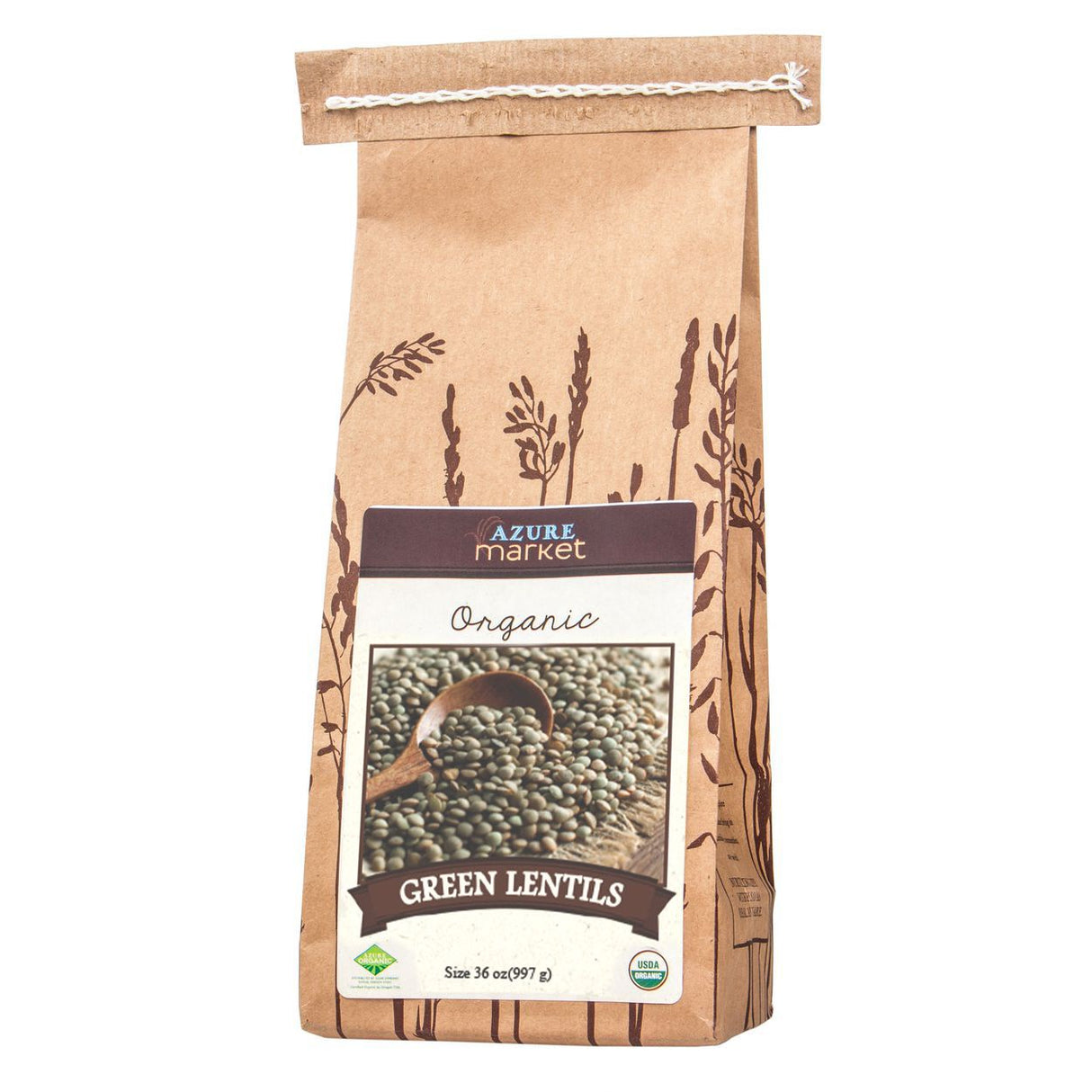 Azure Market Organics Lentils, Green, Organic-36oz