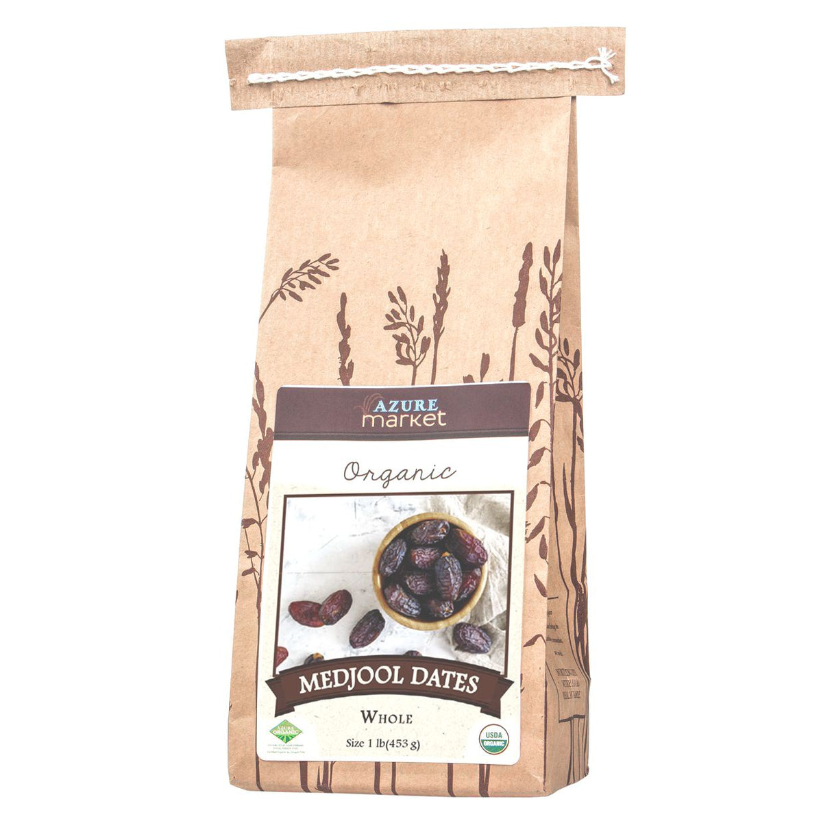 Azure Market Organics Medjool Dates, Unpitted, Organic-1Lb