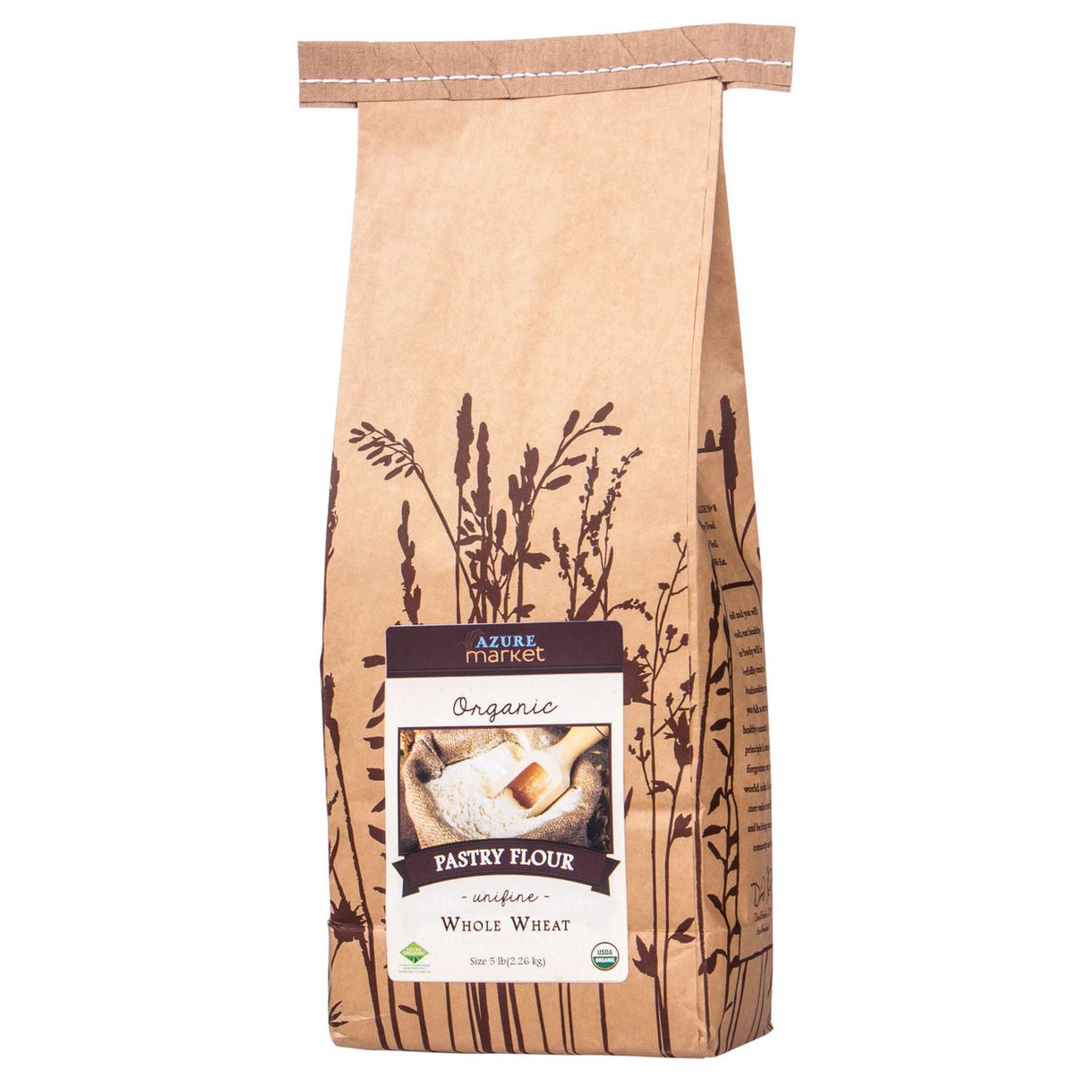 Azure Market Organics Pastry Flour, Whole Wheat (Unifine), Organic-5Lbs
