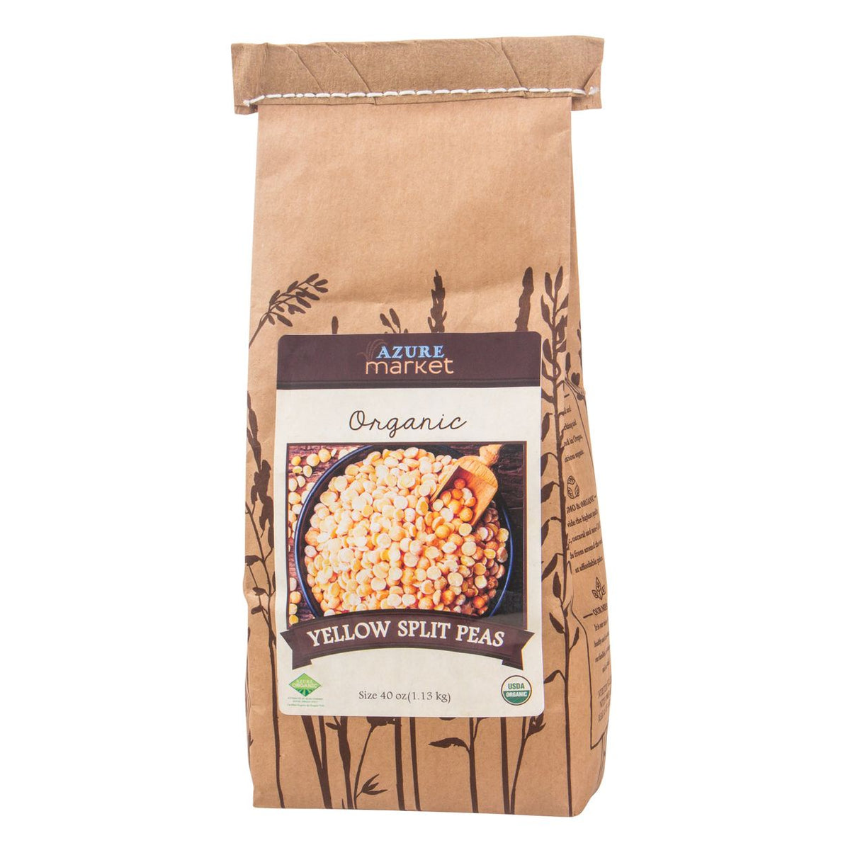 Azure Market Organics Peas, Yellow Split, Organic-40oz
