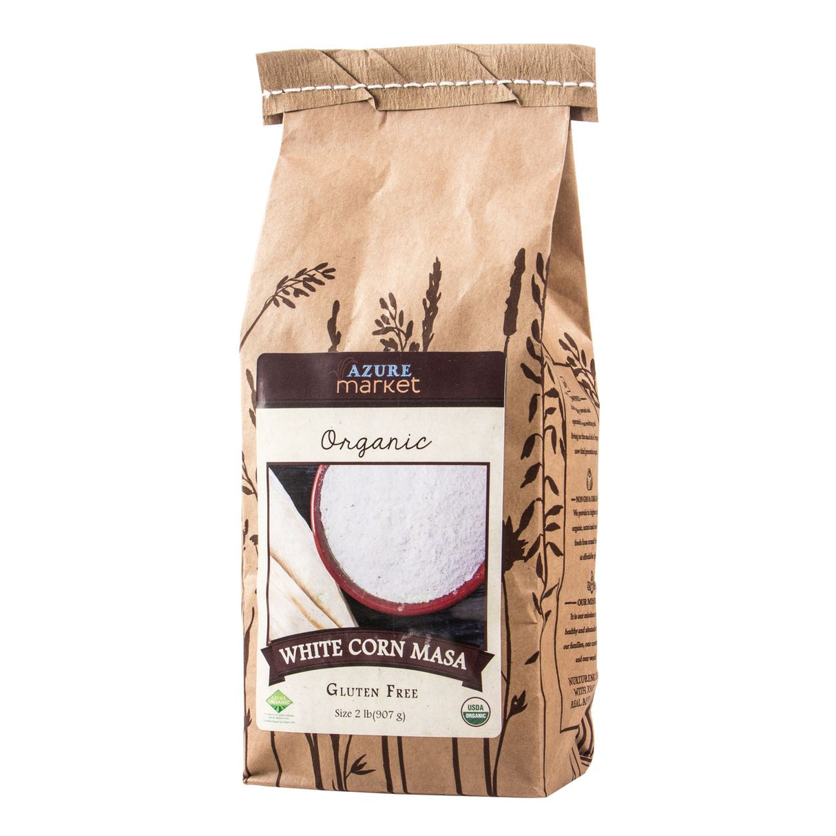 Azure Market Organics White Corn Masa Flour Medium, Organic-1.5Lbs