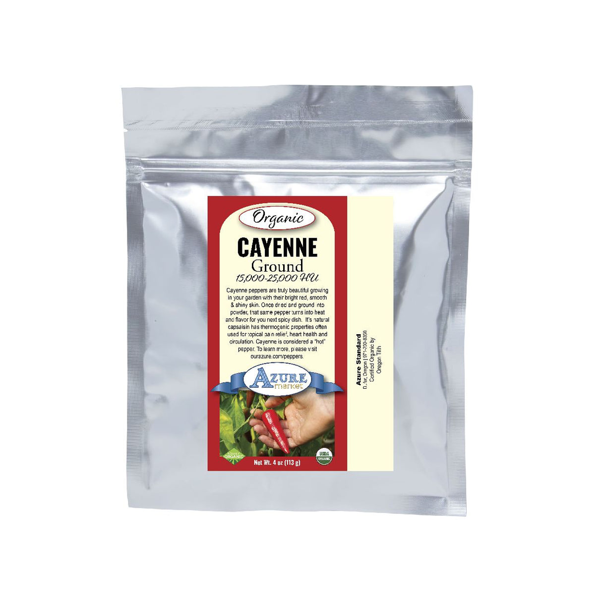 Azure Market Organics Cayenne, Ground, Organic- 4oz