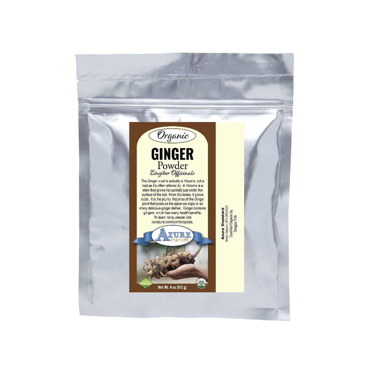 Azure Market Organics Ginger Root Powder, Organic- 4oz