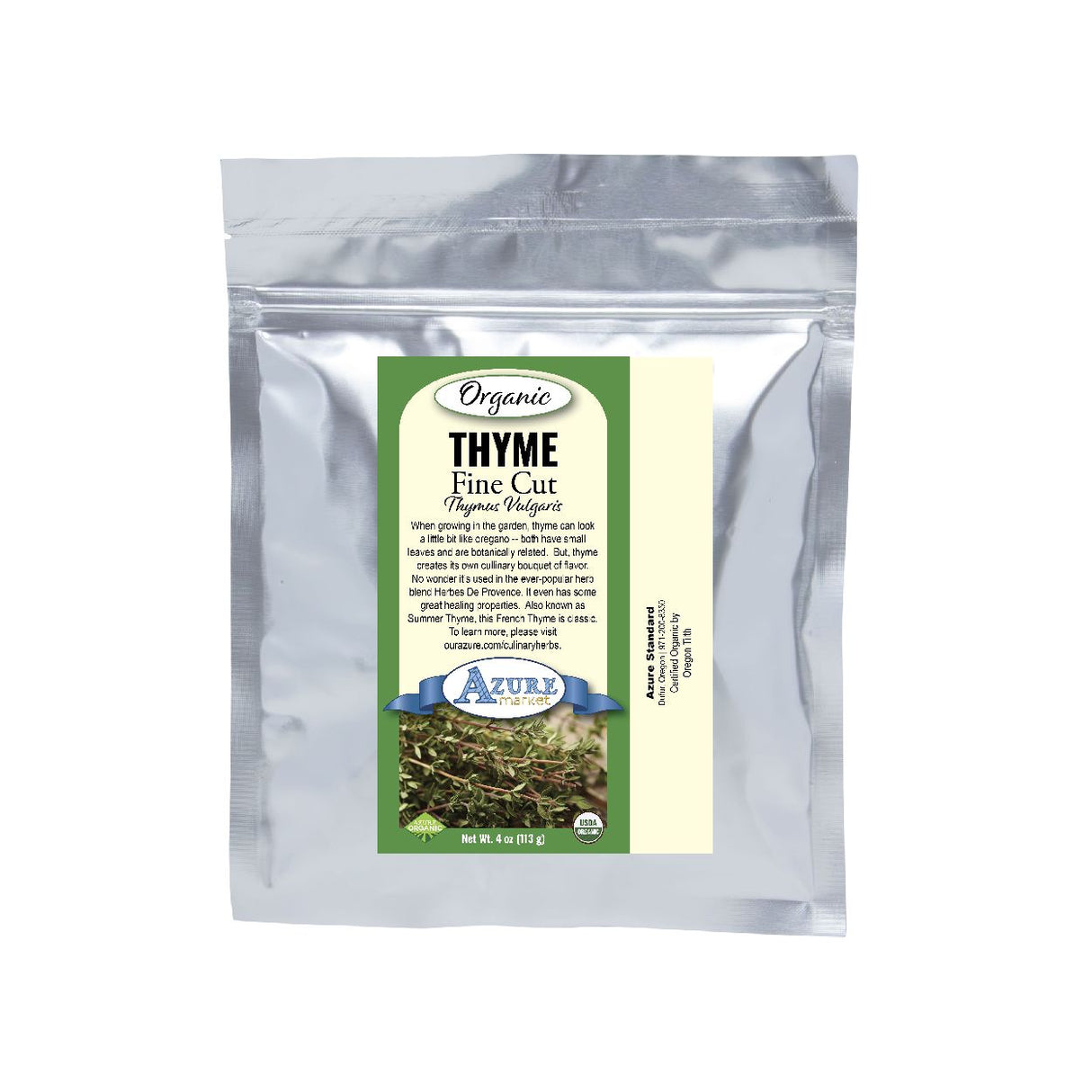 Azure Market Organics Thyme Leaves, Fine Cut, Organic- 4oz