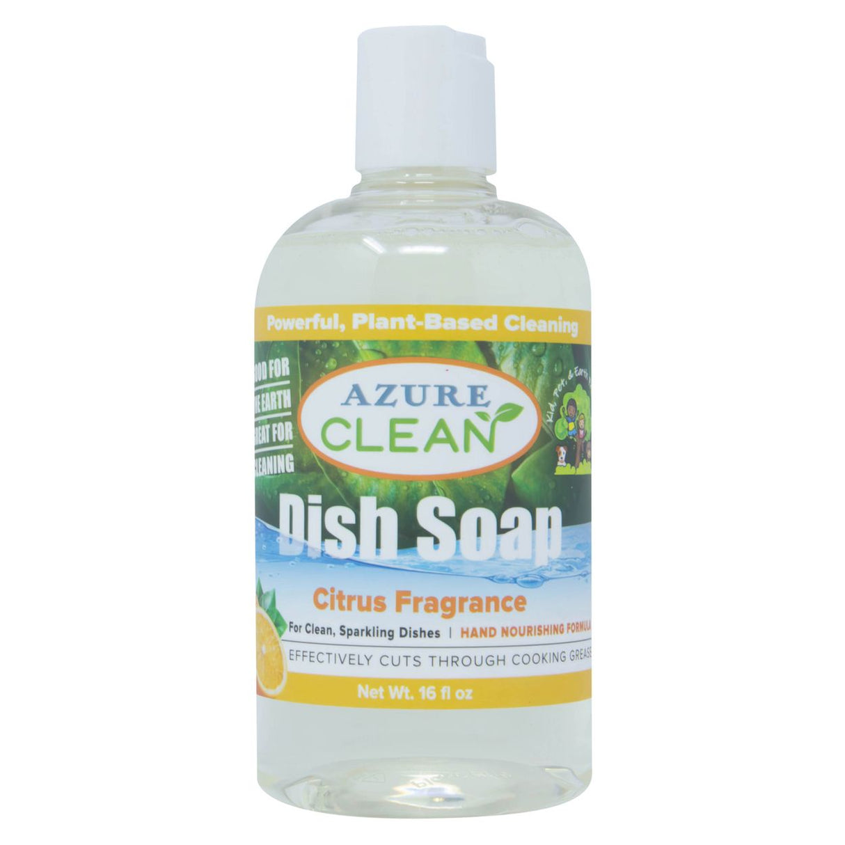 AzureClean Dish Soap, Citrus-16floz