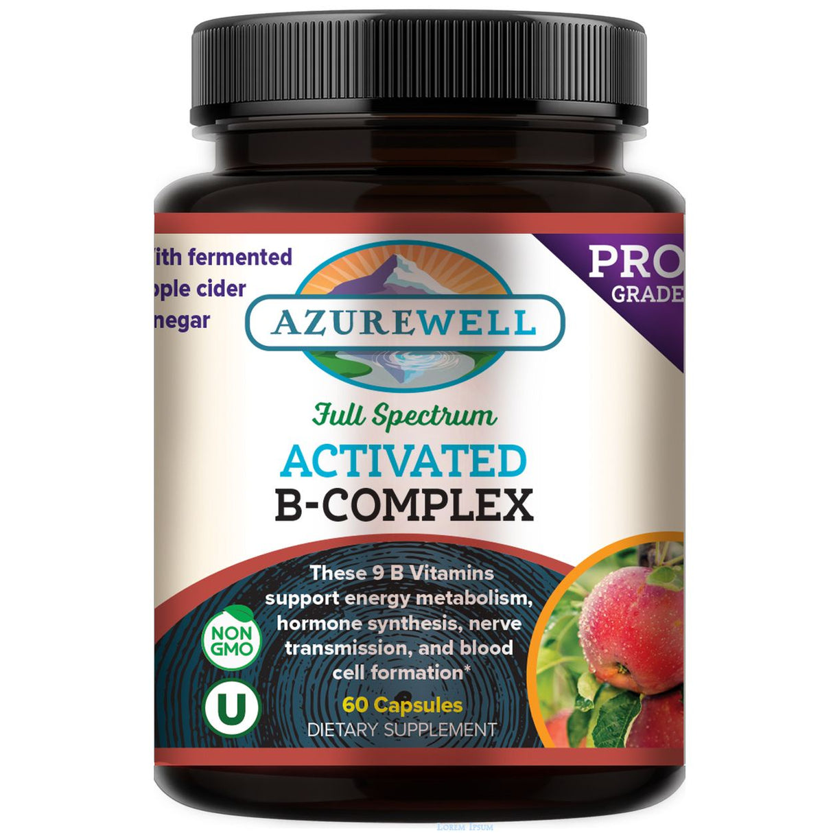 AzureWell Activated B-Complex, Full-Spectrum (60 Caps)