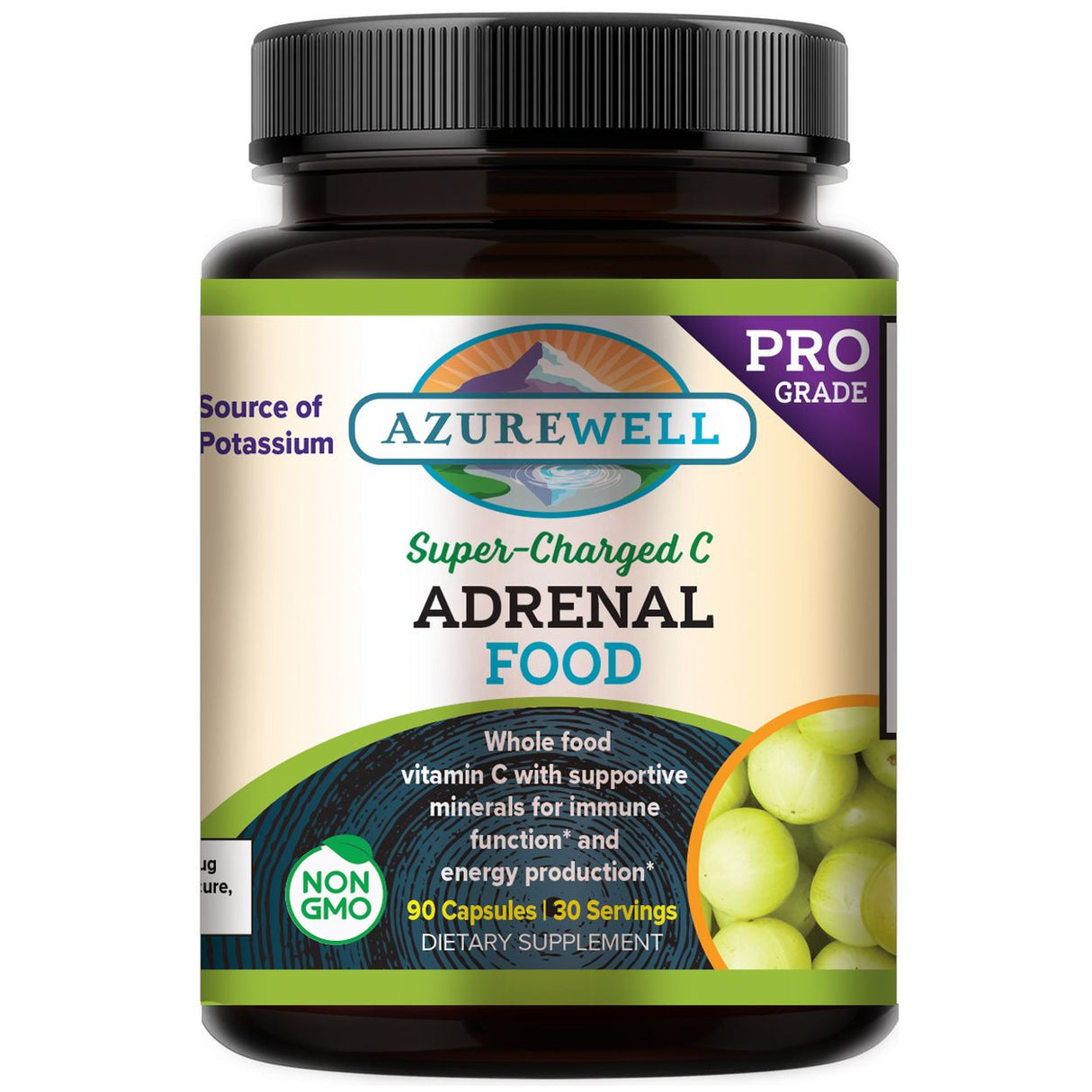 AzureWell Adrenal Food (Super-charged Vit C, 90 Caps)
