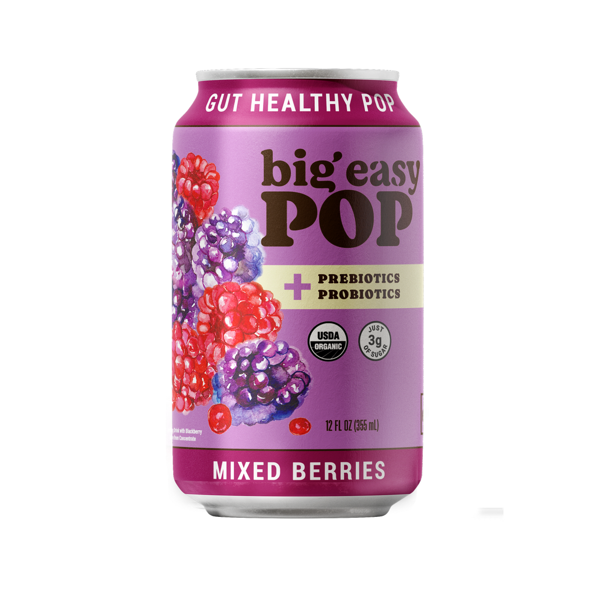 Big Easy Pop Gut Healthy Pop, Mixed Berry, Organic 12oz