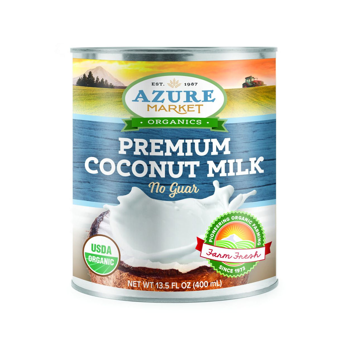Azure Market Organics Coconut Milk, Premium, 17-19% Fat, No Guar, Organic-13.5oz