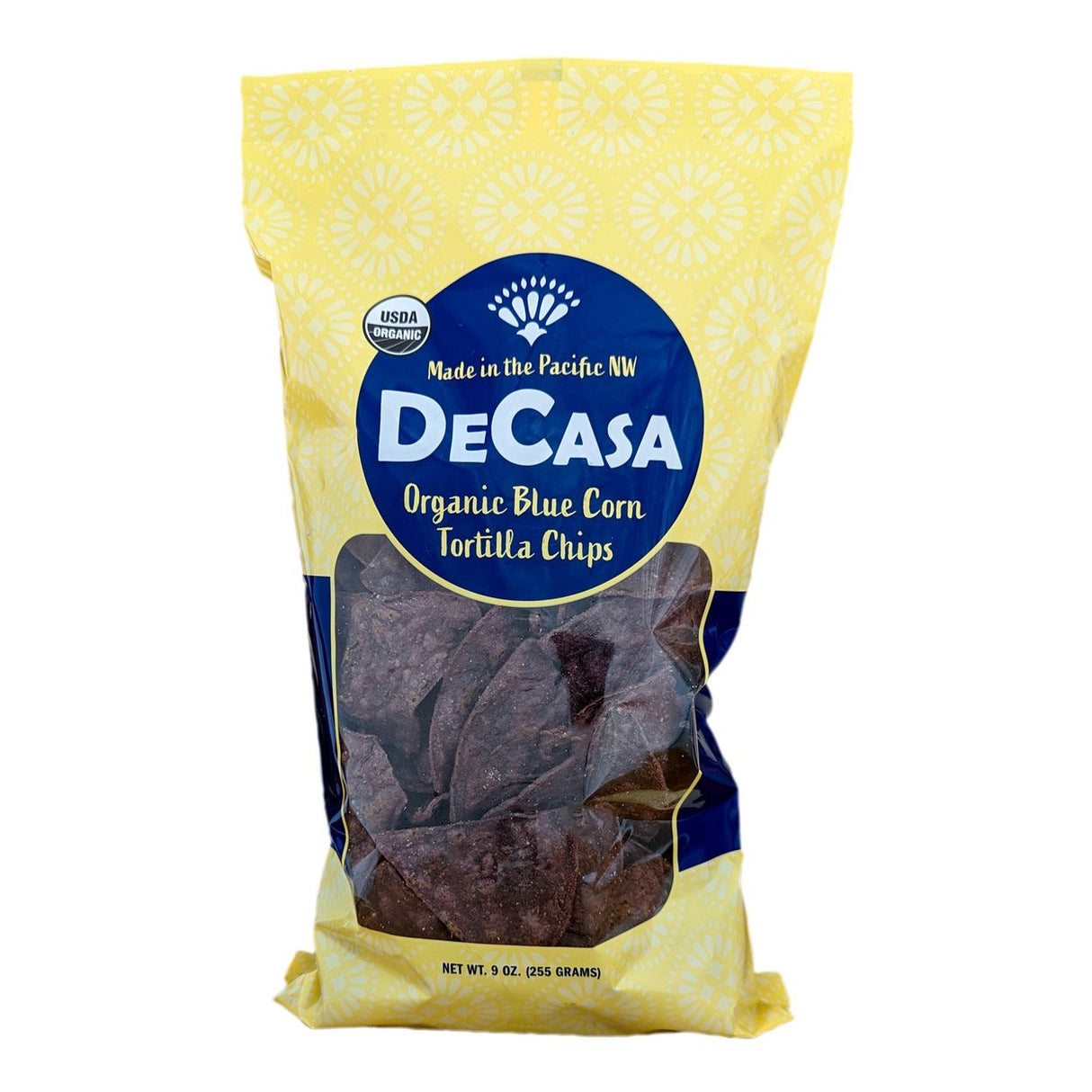 De Casa Tortilla Chips, Blue Corn, Organic-9oz